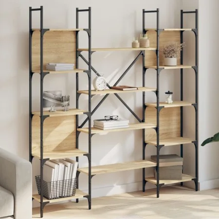 Estantería de madera ingeniería roble Sonoma 155,5x24x166,5 cm by , Bookcases and shelves - Ref: Foro24-838859, Price: 97,04 ...