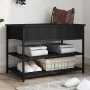 Banco zapatero madera de ingeniería negro 70x42,5x50 cm by , Benches for halls and storage - Ref: Foro24-839028, Price: 67,70...