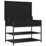 Banco zapatero madera de ingeniería negro 70x42,5x50 cm by , Benches for halls and storage - Ref: Foro24-839028, Price: 67,70...