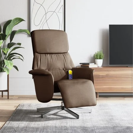 Sillón reclinable de masaje con reposapiés tela marrón | Foro24.es | Tu tienda online para hogar, jardín y más Foro24.es