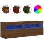 Muebles TV de pared luces LED 2 uds roble marrón 60x30x40 cm de , Muebles TV - Ref: Foro24-837196, Precio: 96,93 €, Descuento: %