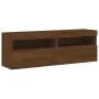 Muebles TV de pared luces LED 2 uds roble marrón 60x30x40 cm de , Muebles TV - Ref: Foro24-837196, Precio: 96,93 €, Descuento: %