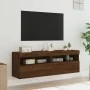 Muebles TV de pared luces LED 2 uds roble marrón 60x30x40 cm de , Muebles TV - Ref: Foro24-837196, Precio: 96,93 €, Descuento: %