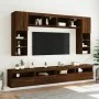 Muebles TV de pared luces LED 2 uds roble marrón 60x30x40 cm de , Muebles TV - Ref: Foro24-837196, Precio: 96,93 €, Descuento: %