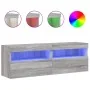 Muebles TV de pared con luces LED 2 uds gris Sonoma 60x30x40 cm de , Muebles TV - Ref: Foro24-837194, Precio: 98,51 €, Descue...