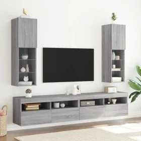 Muebles de TV con luces LED 2 uds gris Sonoma 30,5x30x102 cm von , TV-Möbel - Ref: Foro24-837026, Preis: 118,93 €, Rabatt: %
