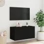 Mueble de TV de pared con luces LED negro 80x35x41 cm by , TV Furniture - Ref: Foro24-837317, Price: 59,52 €, Discount: %