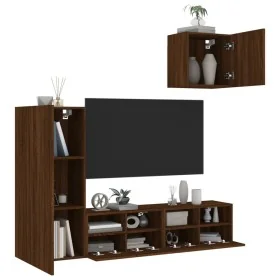 Muebles de TV de pared 4 pzas madera de ingeniería marrón roble von , TV-Möbel - Ref: Foro24-3216506, Preis: 156,21 €, Rabatt: %