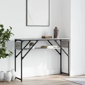 Mesa consola estante madera ingeniería Sonoma gris 105x30x75 cm by , Side tables - Ref: Foro24-837795, Price: 42,48 €, Discou...