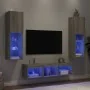 Muebles TV pared con LED 5 pzas madera ingeniería gris Sonoma von , TV-Möbel - Ref: Foro24-3216609, Preis: 172,41 €, Rabatt: %