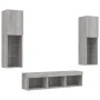 Muebles TV pared con LED 5 pzas madera ingeniería gris Sonoma von , TV-Möbel - Ref: Foro24-3216609, Preis: 172,41 €, Rabatt: %