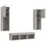 Muebles TV pared con LED 5 pzas madera ingeniería gris Sonoma von , TV-Möbel - Ref: Foro24-3216609, Preis: 172,41 €, Rabatt: %