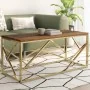 Mesa de centro de acero inoxidable dorado y madera maciza | Foro24.es | Tu tienda online para hogar, jardín y más Foro24.es