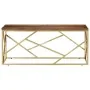 Mesa de centro de acero inoxidable dorado y madera maciza | Foro24.es | Tu tienda online para hogar, jardín y más Foro24.es