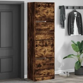 Mueble zapatero 4 cajones abatibles roble ahumado