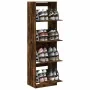 Mueble zapatero 4 cajones abatibles roble ahumado 60x42x204 cm von , Schuhregale und Schuhorganisatoren - Ref: Foro24-3214396...