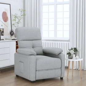 Sillón reclinable de tela gris claro