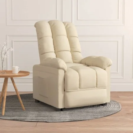Sillón reclinable de tela crema by , Armchairs - Ref: Foro24-342730, Price: 177,82 €, Discount: %