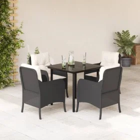 Set de muebles jardín 5 pzas con cojines ratán sintético negro by , Garden sets - Ref: Foro24-3211914, Price: 457,61 €, Disco...