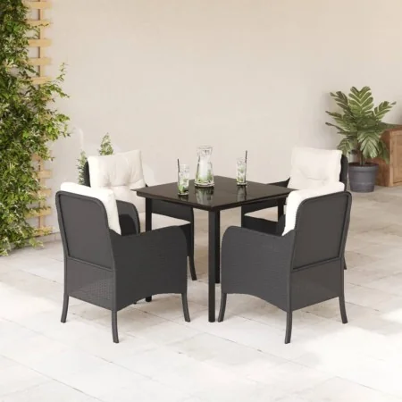 Set de muebles jardín 5 pzas con cojines ratán sintético negro von , Gartensets - Ref: Foro24-3211914, Preis: 456,22 €, Rabat...