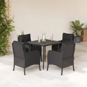 Set de muebles jardín 5 pzas con cojines ratán sintético negro by , Garden sets - Ref: Foro24-3211921, Price: 474,79 €, Disco...