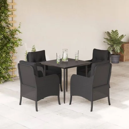 Set de muebles jardín 5 pzas con cojines ratán sintético negro von , Gartensets - Ref: Foro24-3211921, Preis: 474,74 €, Rabat...