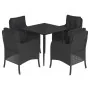 Set de muebles jardín 5 pzas con cojines ratán sintético negro von , Gartensets - Ref: Foro24-3211921, Preis: 474,74 €, Rabat...
