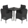 Set de muebles jardín 5 pzas con cojines ratán sintético negro von , Gartensets - Ref: Foro24-3211928, Preis: 473,46 €, Rabat...
