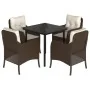 Set comedor de jardín 5 piezas y cojines ratán sintético marrón by , Garden sets - Ref: Foro24-3211942, Price: 463,90 €, Disc...