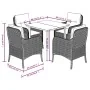 Set comedor de jardín 5 piezas con cojines ratán sintético gris by , Garden sets - Ref: Foro24-3211956, Price: 515,34 €, Disc...