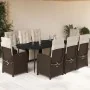 Set comedor para jardín 9 pzas y cojines ratán sintético marrón by , Garden sets - Ref: Foro24-3212548, Price: 1,00 €, Discou...
