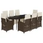 Set comedor para jardín 9 pzas y cojines ratán sintético marrón by , Garden sets - Ref: Foro24-3212548, Price: 1,00 €, Discou...