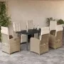 Set comedor de jardín 7 pzas con cojines ratán sintético beige by , Garden sets - Ref: Foro24-3212581, Price: 919,95 €, Disco...