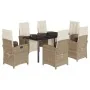 Set comedor de jardín 7 pzas con cojines ratán sintético beige by , Garden sets - Ref: Foro24-3212581, Price: 919,95 €, Disco...