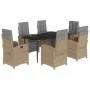 Set comedor de jardín 7 pzas con cojines ratán sintético beige by , Garden sets - Ref: Foro24-3212588, Price: 1,00 €, Discoun...