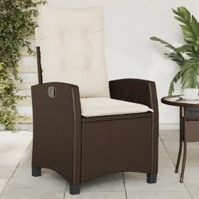 Sillón reclinable de jardín con cojines ratán