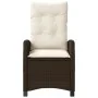 Sillón reclinable de jardín con cojines ratán sintético marrón | Foro24.es | Tu tienda online para hogar, jardín y más Foro24.es