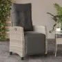 Sillón reclinable de jardín con reposapiés ratán PE gris claro de , Sillas de jardín - Ref: Foro24-365238, Precio: 153,34 €, ...