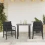 Mesita y sillas con cojines 3 piezas ratán sintético negro by , Garden sets - Ref: Foro24-3212103, Price: 264,59 €, Discount: %