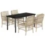 Set comedor de jardín 5 pzas con cojines ratán sintético beige by , Garden sets - Ref: Foro24-3212148, Price: 634,68 €, Disco...