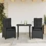 Set comedor de jardín 3 pzas con cojines ratán sintético negro von , Gartensets - Ref: Foro24-3212742, Preis: 374,27 €, Rabat...