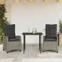 Set comedor de jardín 3 piezas con cojines ratán sintético gris by , Garden sets - Ref: Foro24-3212782, Price: 409,71 €, Disc...