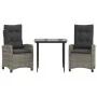 Set comedor de jardín 3 piezas con cojines ratán sintético gris by , Garden sets - Ref: Foro24-3212782, Price: 409,71 €, Disc...