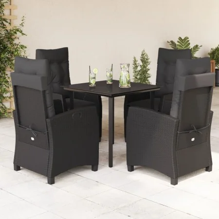 Set de muebles jardín 5 pzas con cojines ratán sintético negro by , Garden sets - Ref: Foro24-3212754, Price: 658,01 €, Disco...