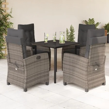 Set comedor de jardín 5 piezas con cojines ratán sintético gris von , Gartensets - Ref: Foro24-3212794, Preis: 679,89 €, Raba...