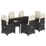 Set de comedor de jardín 7 pzas y cojines ratán sintético negro de , Conjuntos de jardín - Ref: Foro24-3212630, Precio: 870,5...