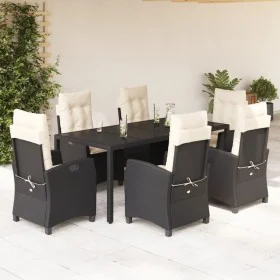 Set de comedor de jardín 7 pzas y cojines ratán sintético negro by , Garden sets - Ref: Foro24-3212632, Price: 908,93 €, Disc...