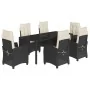 Set de comedor de jardín 7 pzas y cojines ratán sintético negro by , Garden sets - Ref: Foro24-3212632, Price: 908,63 €, Disc...