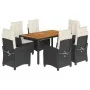 Set de comedor de jardín 7 pzas y cojines ratán sintético negro von , Gartensets - Ref: Foro24-3212658, Preis: 880,14 €, Raba...