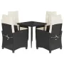Set de muebles jardín 5 pzas con cojines ratán sintético negro de , Conjuntos de jardín - Ref: Foro24-3212723, Precio: 577,75...